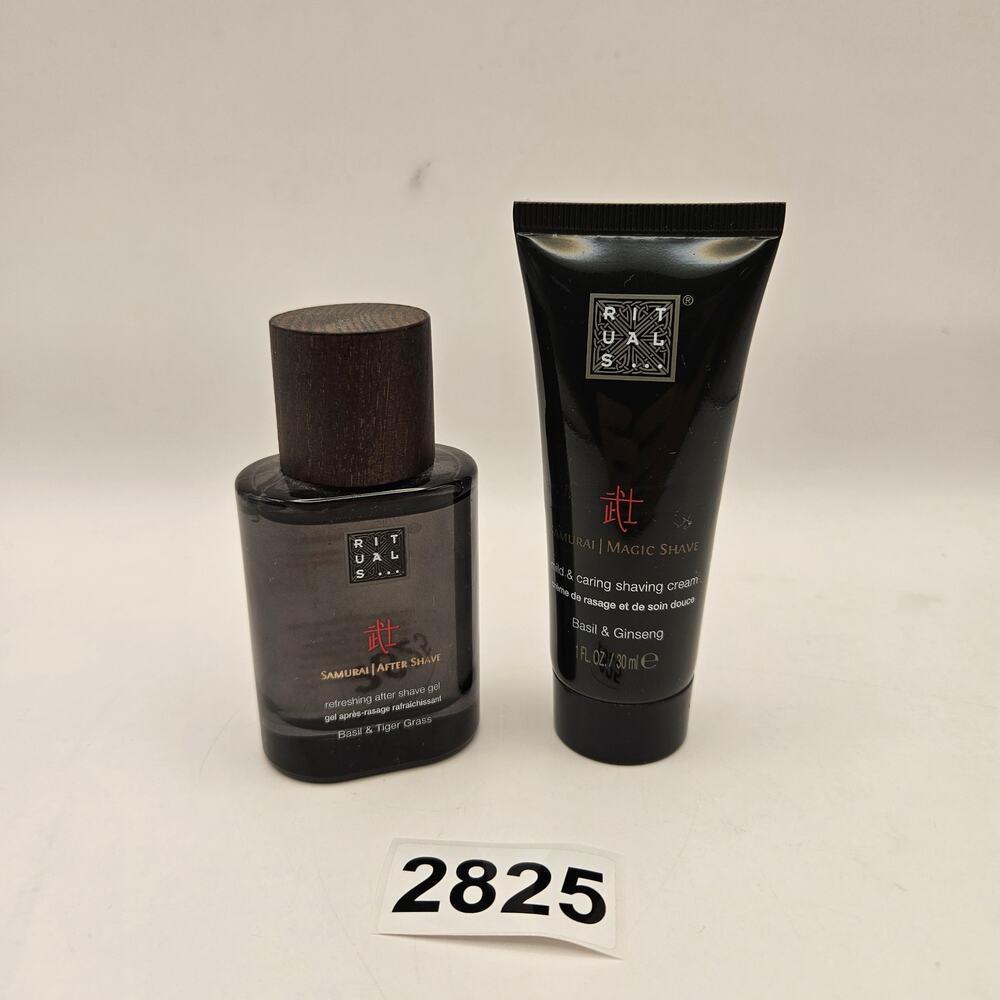 RITUAL SAMURAI AFTER SHAVE GEL MAGIC SHAVE CREAM LOT BASIL GINSENG MEN'S USED